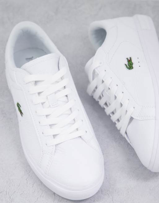 Sneakers Powercourt Lacoste en cuir Blanc - Baskets Femme Lacoste