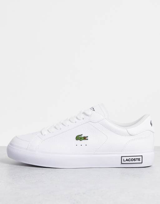 Sneakers Powercourt Lacoste en cuir Blanc - Baskets Femme Lacoste