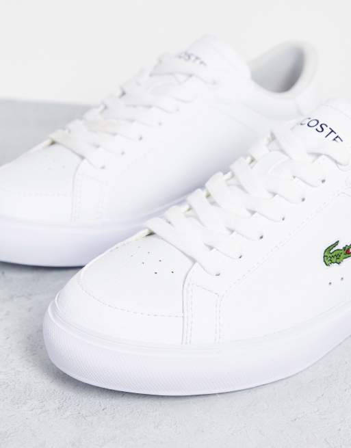 Sneakers Powercourt Lacoste en cuir Blanc - Baskets Femme Lacoste