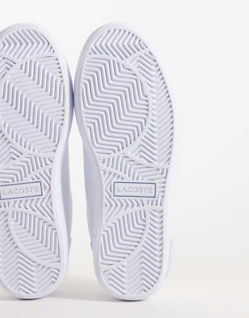 Lacoste powercourt gold accent trainer in white, 5 of 5