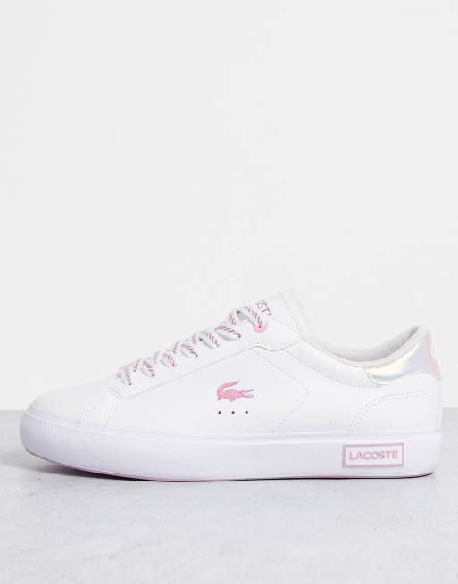 Lacoste Powercourt sneakers in white leather | ASOS