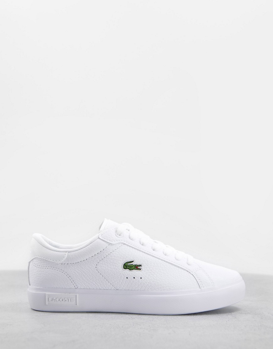 Lacoste - Powercourt - Leren sneakers in drievoudig wit