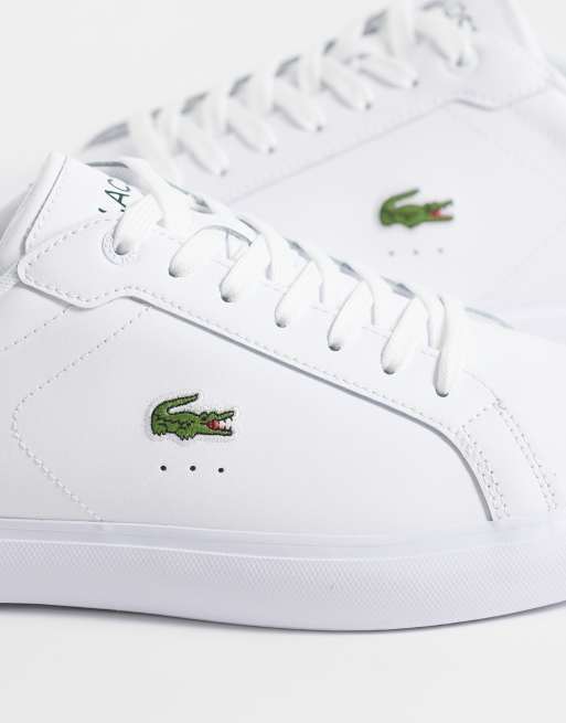 Lacoste powercourt sneaker in white and dark green , 2 of 5