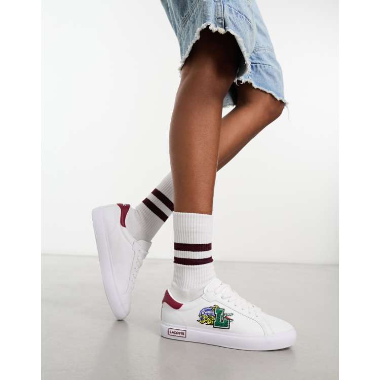 Lacoste white 2024 sock trainers