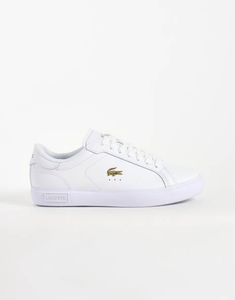 Lacoste Powercourt sneakers med gulddetalje i hvid - view 1