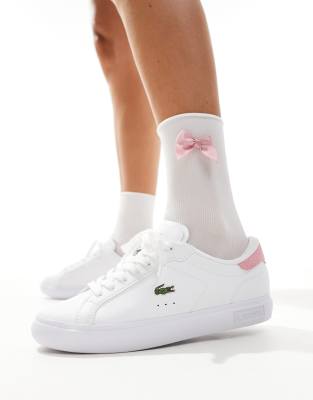 Lacoste powercourt trainer in white/light pink φωτογραφία