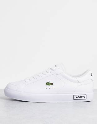 Men's lacoste deals shoes white