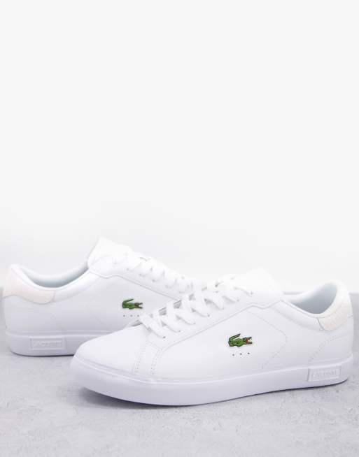 Lacoste – Powercourt – Vita träningsskor med krokodilskinnseffekt