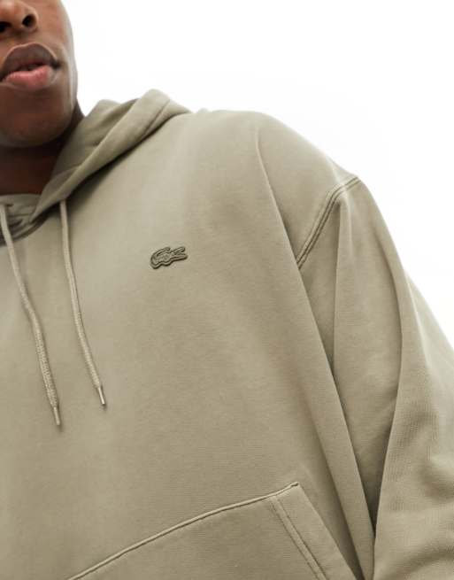 Lacoste premium hoodie in washed green ASOS