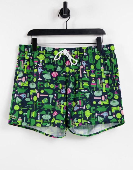 Lacoste print swim shorts