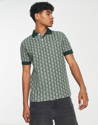 Lacoste printed polo shirt in green - ASOS Price Checker