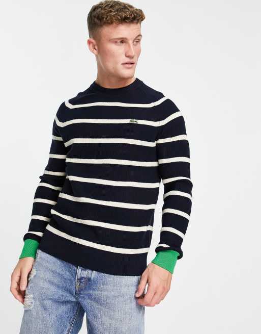 Pull rayé 2025 lacoste homme