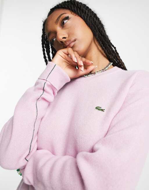 Lacoste Pull avec logo sur le devant Rose ASOS