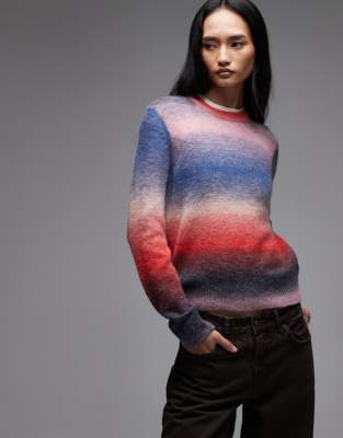 Lacoste - Pull en maille avec rayures effet dégradé - Multicolore