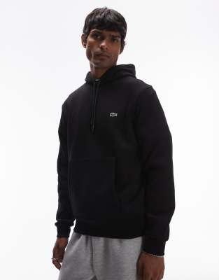Толстовка с капюшоном Lacoste pull over черного цвета 