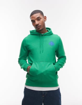 Lacoste Lacoste pullover hoodie in green with chest and back print