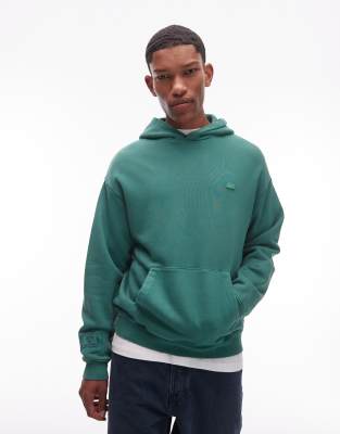 [Lacoste] Lacoste pullover hoodie in overdyed green Chest 35-37 Green