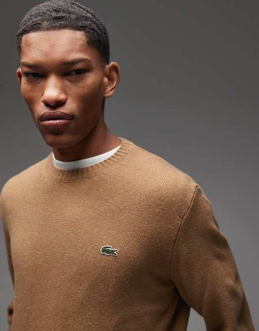 Lacoste – Pullover in Braun mit Rundhalsausschnitt, 5 von 5