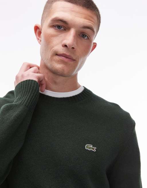Lacoste – Pullover in Grün mit Rundhalsausschnitt, 5 von 5