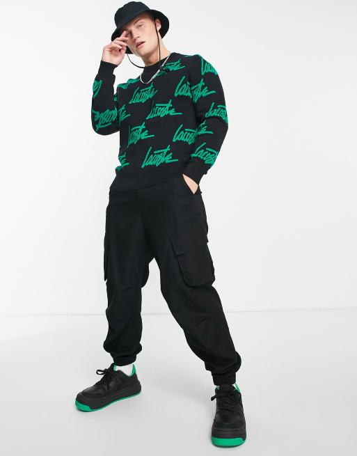 Lacoste – Pullover in Schwarz mit Logo ASOS