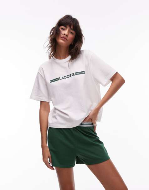 Lacoste – Pyjama in Weiß und Grün - view 1