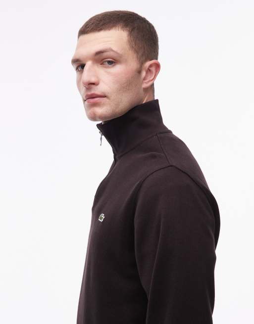 Lacoste quarter zip sweatshirt in brown, 4 of 5