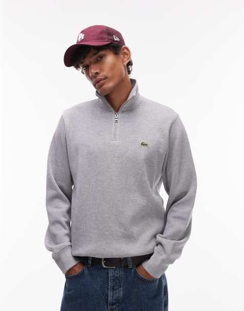 Lacoste quarter zip sweatshirt in grey - view 1