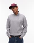[Lacoste] Lacoste quarter zip sweatshirt in grey Chest 38-40 Silver chine