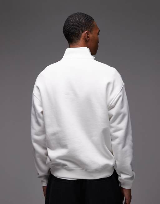 LACOSTE ホワイト セーター Lサイズ Lacoste quarter zip sweatshirt in white | ASOS