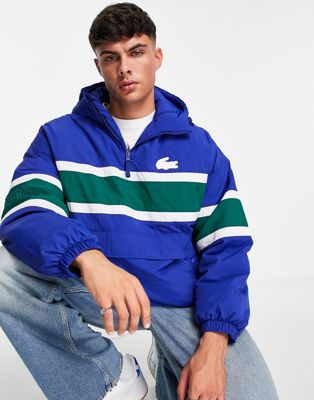 Lacoste quilted pullover jacket in navy - ASOS Price Checker