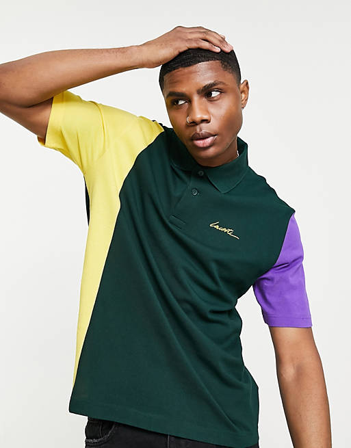 Lacoste r. lacoste vertical panel polo in green