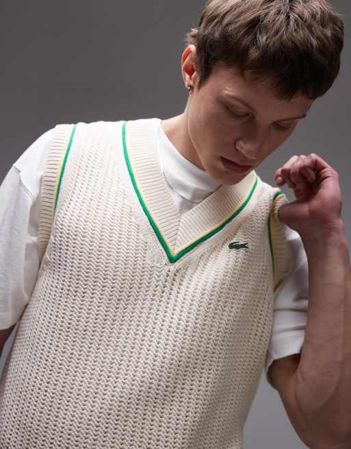 Lacoste - Råhvid strikket vest, 3 af 4