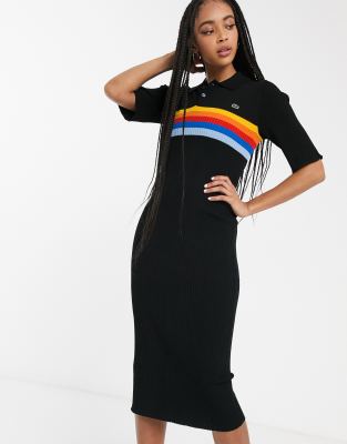black dress with rainbow stripe