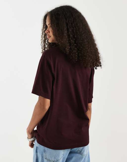 Lacoste relaxed fit soft cotton logo T-shirt in burgundy, 4 of 4
