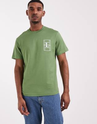 Relaxed-Fit-T-Shirt in Grün mit „L"-Logo Grün 41-43