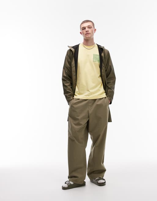 Lacoste relaxed fit t-shirt in yellow with chest and back graphic print, 4 of 4