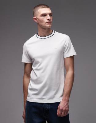 Lacoste Men's White Relaxed Fit T-Shirt With Tonal Logo In