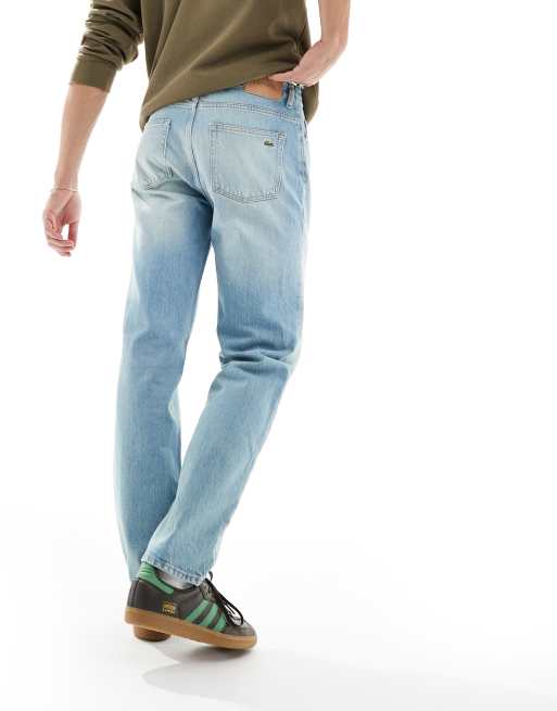 Lacoste relaxed jeans in light wash blue, 3 of 5