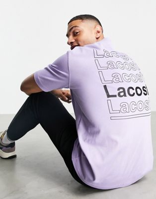Lacoste repeat back logo t-shirt in lilac