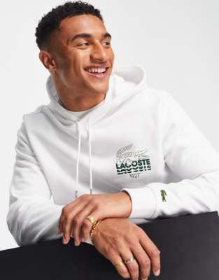 Mens white hotsell lacoste hoodie