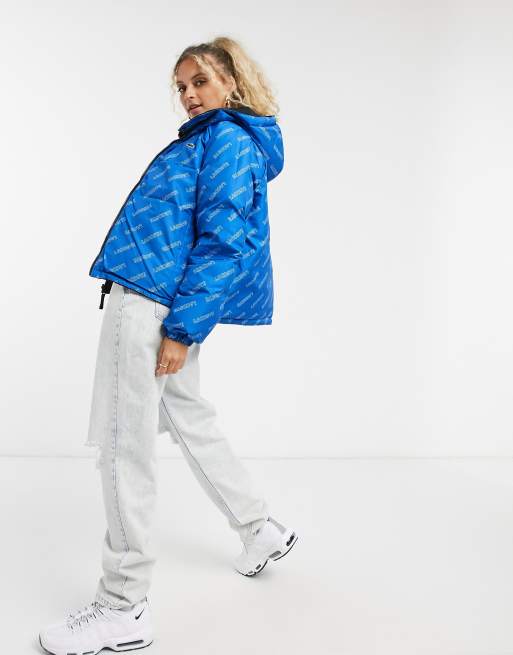 Lacoste L!VE clouded puffer jacket in blue, ASOS