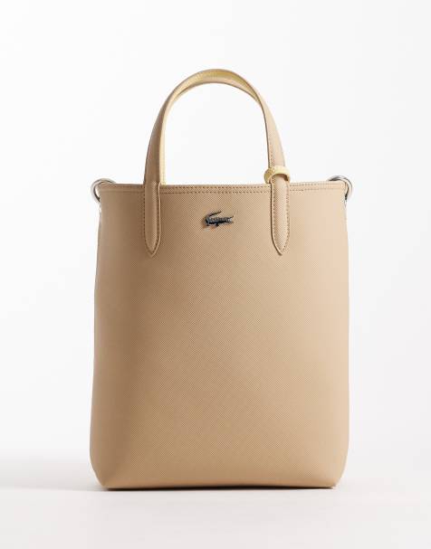 Lacoste reversible mini bag in beige & yellow - view 1