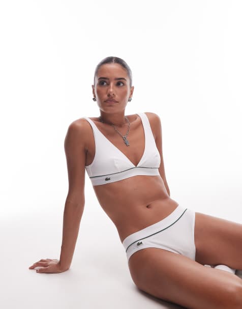 Lacoste ribbed briefs in white - view 1