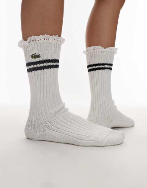 Lacoste ribbed socks white - view 1