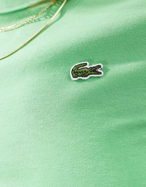 Lacoste - Ribstrikket og grøn T-shirt med korte ærmer og rund hals, 4 af 4