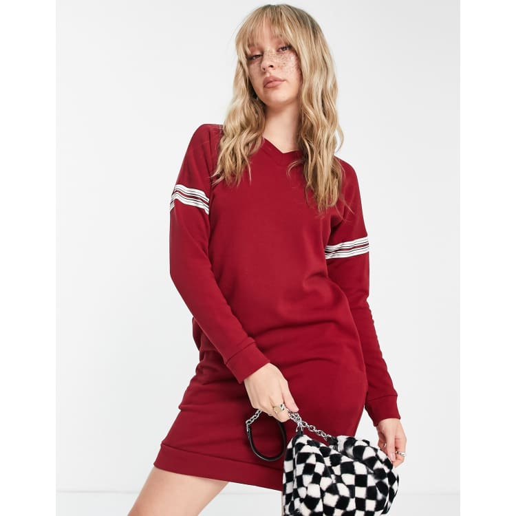 Lacoste Robe pull courte en maille Rouge