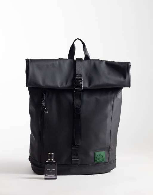 Lacoste roll top backback in black , 2 of 4