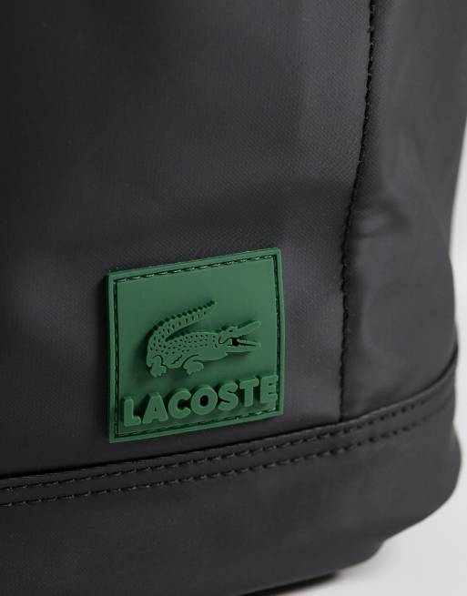 Lacoste roll top backback in black , 3 of 4