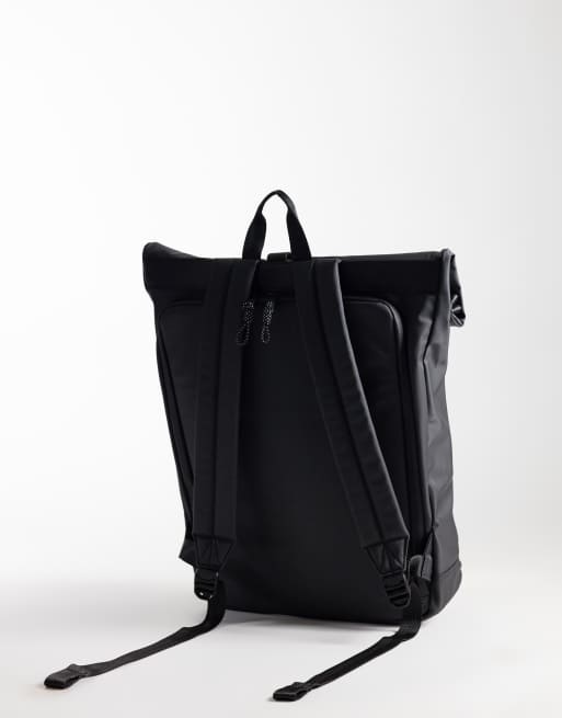 Lacoste roll top backback in black , 4 of 4