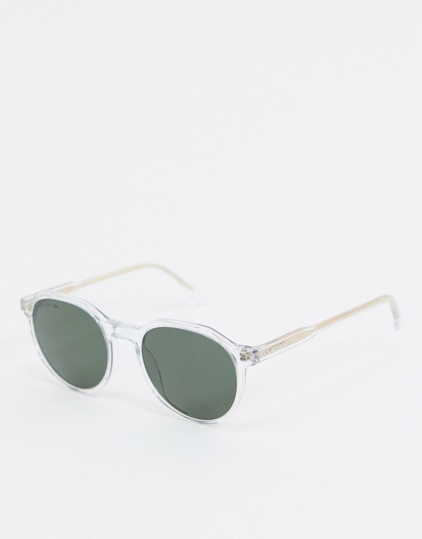 Lacoste round sunglasses in transparent-Clear